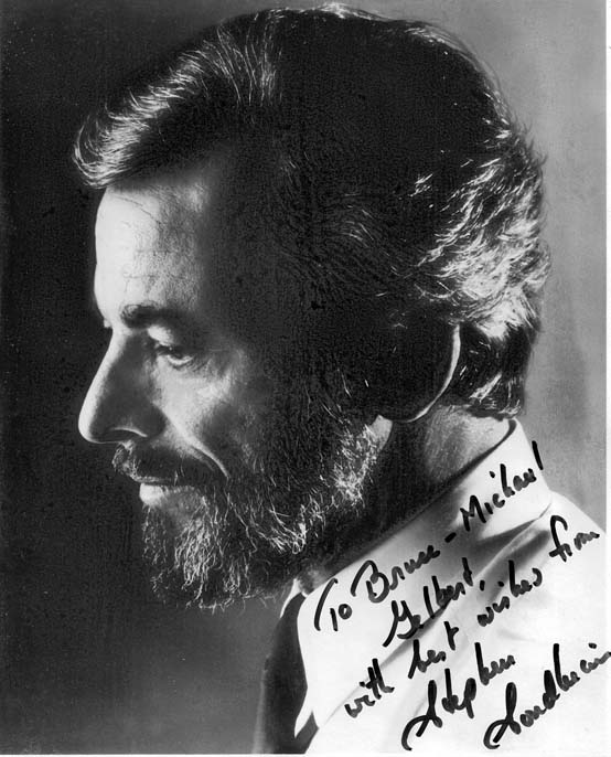photo caption & credit: Stephen Sondheim, from the collection of Bruce-Michael Gelbert
