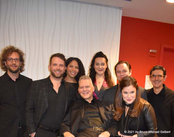 (left to right) Rupert Boyd, Johnathan McCullough, Amanda Lynn Bottoms, Steven Blier, Maggie Reneé, Paul Appleby, Rebecca Jo Loeb & Leonardo Granados - photo by Bruce-Michael Gelbert