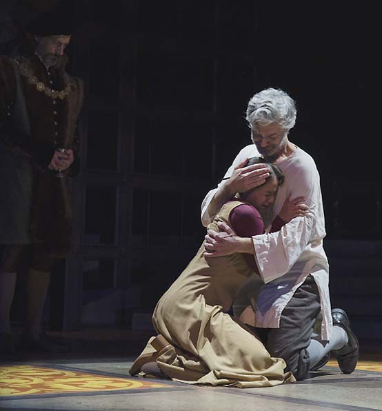 l to r Anthony Marble as Duke of Norfolk, Brianna Martinez as Margaret More, Thomas Michael Hammond as Sir Thomas More - photo by Avery Brunkus