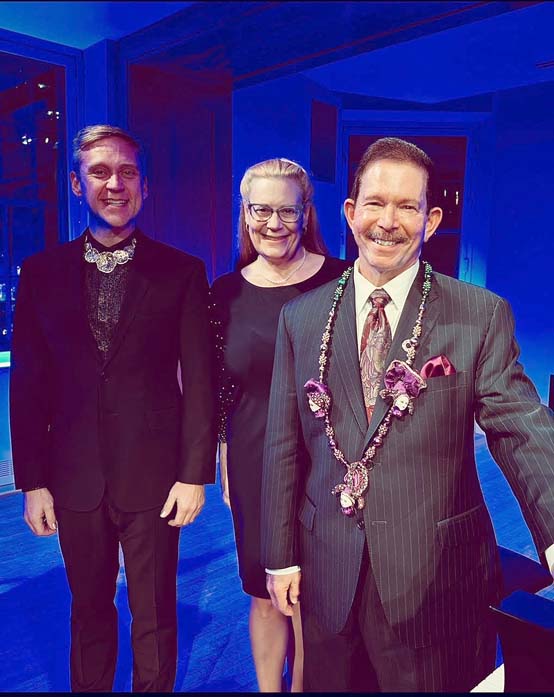 l to r - Michael Buchanan with Denise Končelik with artist and composer James Adler - photo by Sherri Rase