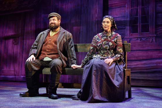 Jordan Gelber as Tevye, Jill Abromovitz as Golde in Paper Mill Playhouse's Fiddler on the Roof, directed by Mark S. Hoebee,  photo  ©Jeremy Daniel